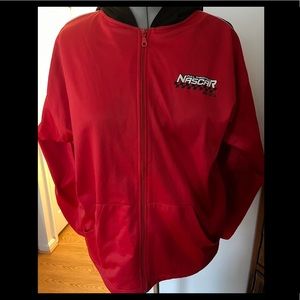 NASCAR FULL THROTTLE BLACK  WITH RED ACCENT FULL ZIP JACKET  HOODED